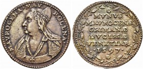 VENEZIA. Morosina Morosini, moglie del doge Marino Grimani. Medaglia (Osella) per l’incoronazione a dogaressa di Morosina Morosini Grimani 1597. Æ gr....