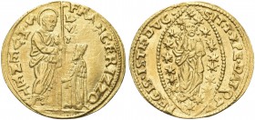 VENEZIA. Francesco Erizzo Doge XCVIII, 1631-1646. Zecchino. Au gr. 3,48 Dr. FRANC ERIZZO - S M VENET. San Marco stante verso s., porge il vessillo al ...