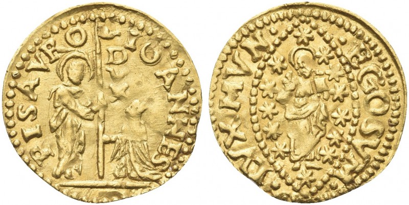 VENEZIA. Giovanni Pesaro Doge CIII, 1658-1659. Quarto di Zecchino. Au gr. 0,87 D...