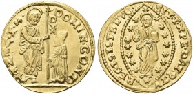 VENEZIA. Domenico Contarini Doge CIV, 1659-1675. Zecchino. Au gr. 3,51 Dr. DOMIN CONT - S M VENET. San Marco stante verso s., porge il vessillo al Dog...