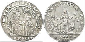 VENEZIA. Domenico Contarini Doge CIV, 1659-1675. Osella 1670 anno XII. Ag gr. 9,51 Dr. S M VEN DOMIN CONT D. San Marco seduto in trono verso s., bened...