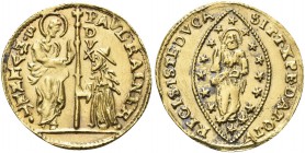 VENEZIA. Paolo Renier Doge CXIX, 1779-1789. Zecchino. Au gr. 3,46 Dr. PAVL RAINER - S M VENET. San Marco stante verso s., porge il vessillo al Doge ge...