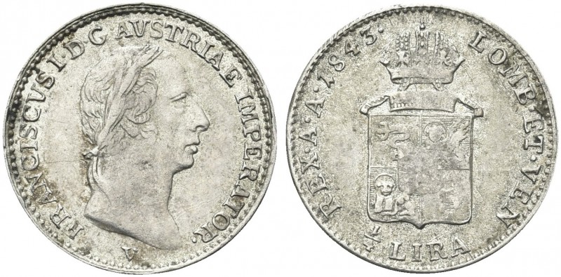 VENEZIA. Governo Provvisorio di Venezia, 1848-1849. 1/4 di Lira Austriaca 1843. ...