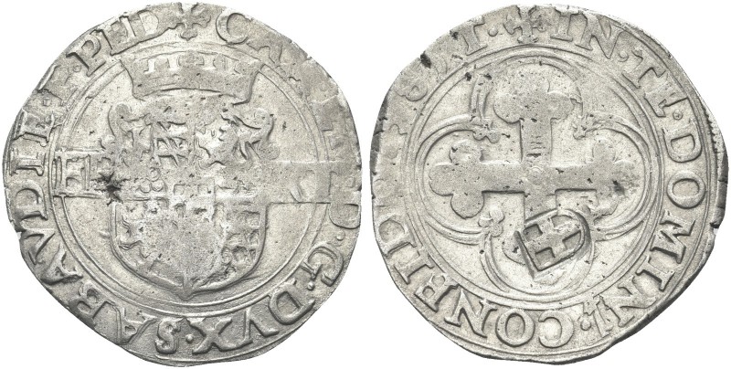 SAVOIA ANTICHI. Carlo Emanuele I, 1580-1630. Bianco 1583, Torino con contromarca...