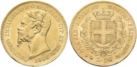 REGNO DI SARDEGNA. Vittorio Emanuele II, 1849-1861. 20 Lire 1860 Genova. Au Come precedente. Pag. 356; Gig. 19.
Più che SPL