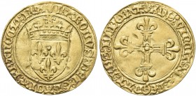 FRANCIA. Carlo VIII di Valois, 1483-1498. Scudo d’oro, zecca di Parigi. Au gr. 3,43 Dr. (fleur de lis) KAROLVS DEI GRACIA FRANCORVM REX. Scudo di Fran...