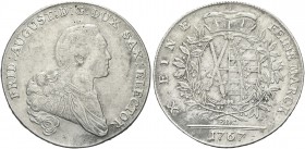 GERMANIA. Sassonia. Friedrich August III (I), 1763-1827. Sassonia. Tallero 1767-EDC. Ag gr. 27,76 Dr. Busto corazzato a d. Rv. Stemma coronato tra due...