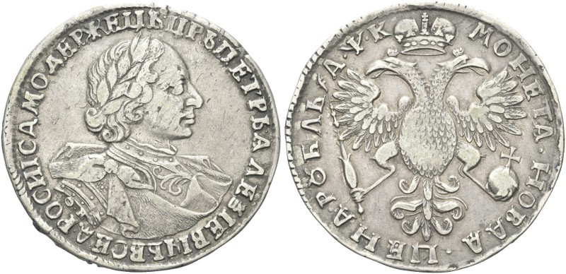 RUSSIA. Pietro I Romanov, il Grande, 1682-1725. Rublo A?? (1720) zecca di Kadash...