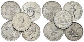LOTTI. Lotto di n. 53 monete di cui n. 44 monete in argento prevalentemente del Nord America e Stati Uniti (Canada, Stati Uniti d’America e Panama). S...