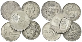 LOTTI. Lotto di n. 48 monete in argento, modulo scudo, prevalentemente del Sud America e di area latina. Si segnalano: Bolivia, Messico, Ecuador, Para...