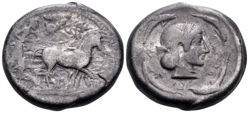 SICILY. Syracuse. Deinomenid Tyranny, 485-466 BC. Tetradrachm (Silver, 24 mm, 17...