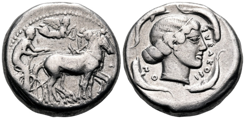 SICILY. Syracuse. Second Democracy, 466-405 BC. Tetradrachm (Silver, 23,5 mm, 16...