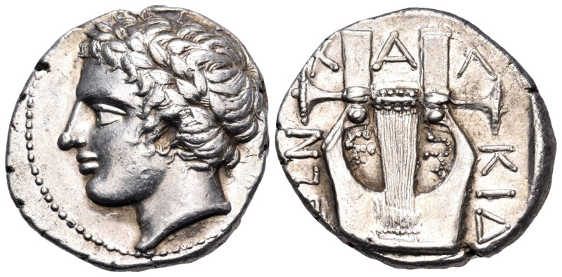 MACEDON, Chalkidian League. Olynthos. Circa 420-417 BC. Tetradrachm (Silver, 25 ...