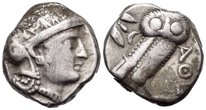 ATTICA. Athens. Circa 393-355 BC. Tetradrachm (Silver, 23 mm, 16.96 g, 9 h). Hea...