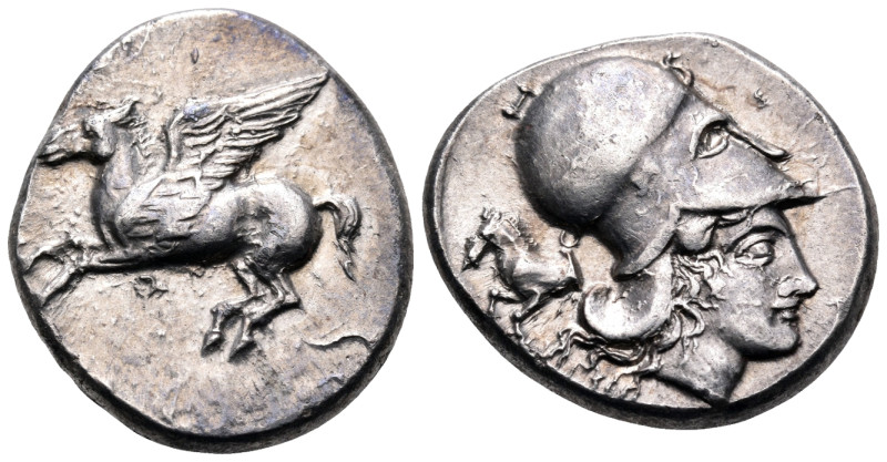 CORINTHIA. Corinth. Circa 400-375 BC. Stater (Silver, 21 mm, 8.56 g, 3 h). Ϙ Peg...