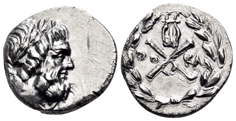 ACHAIA, Achaian League. Megara. Circa 175-168 BC. Tetrobol (Silver, 15 mm, 2.39 ...