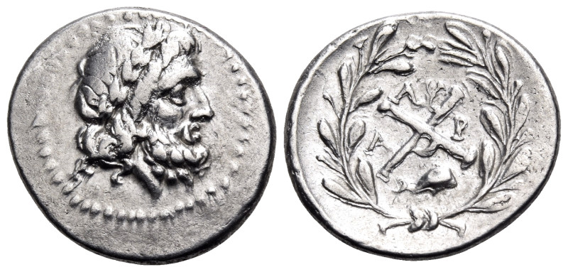 ACHAIA, Achaian League. Patrai. Circa 160-146 BC. Tetrobol (Silver, 16 mm, 2.42 ...