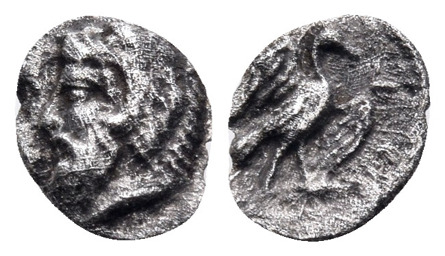 ARKADIA. Stymphalos. early 4th century BC. Hemiobol (Silver, 8 mm, 0.31 g, 12 h)...