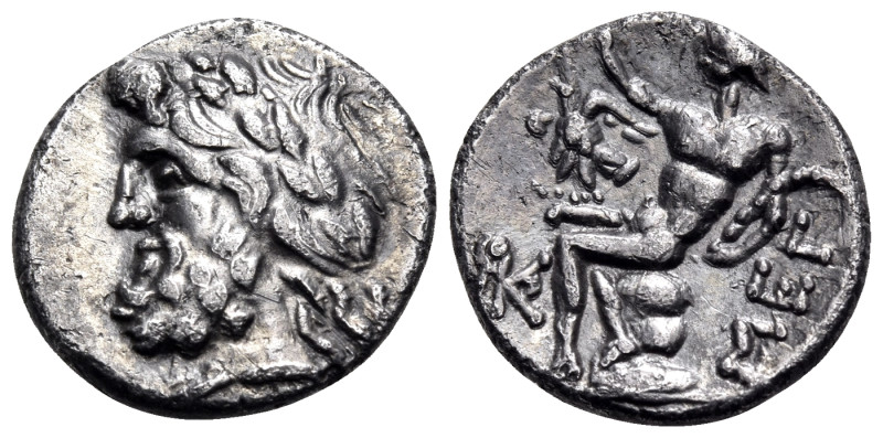 ARKADIA, Arkadian League. Megalopolis. Circa 195-188 BC. Triobol (Silver, 15 mm,...