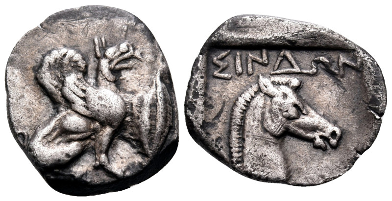 CIMMERIAN BOSPOROS. The Sindii. Circa 400 BC. Diobol (Silver, 13 mm, 1.19 g, 9 h...