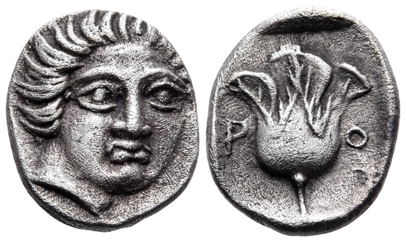 ISLANDS OFF CARIA, Rhodos. Rhodes. Circa 408/7-390 BC. Hemidrachm (Silver, 13 mm...