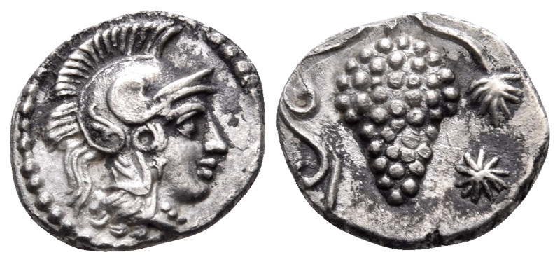 CILICIA. Soloi. Circa 400-350 BC. Obol (Silver, 10 mm, 0.65 g, 8 h). Head of Ath...