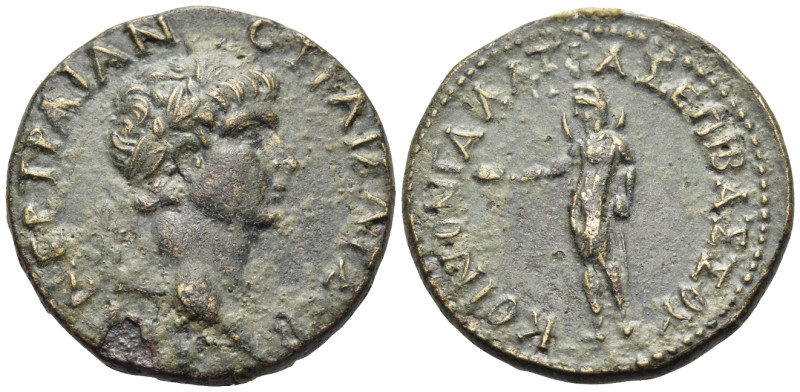 GALATIA. Koinon of Galatia. Trajan, 98-117. (Bronze, 25 mm, 11.25 g, 12 h), stru...