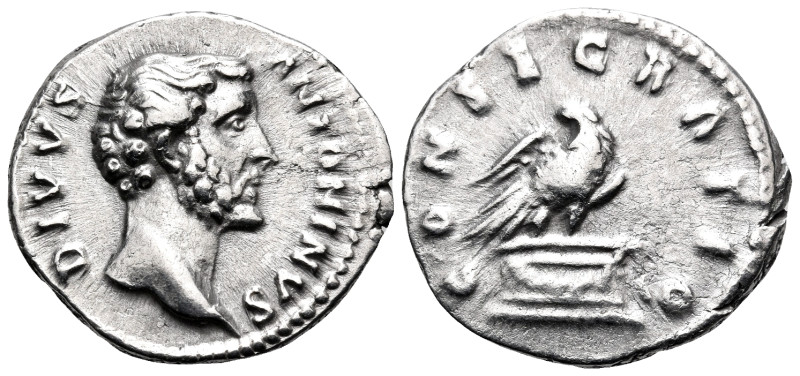 Divus Antoninus Pius, died 161. Denarius (Silver, 19 mm, 3.56 g, 6 h), struck un...