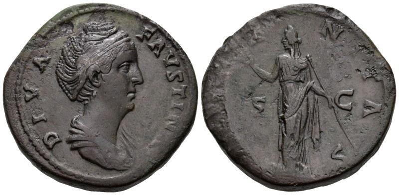 Diva Faustina Senior, died 140/1. Sestertius (Orichalcum, 32 mm, 29.32 g, 12 h),...