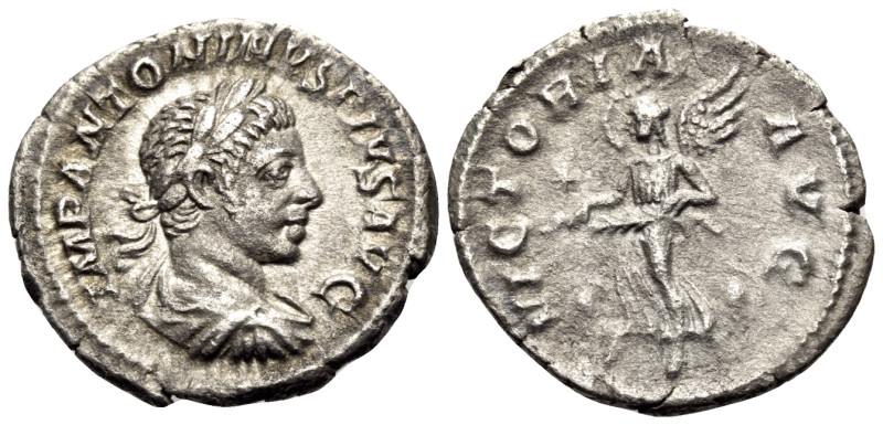 Elagabalus, 218-222. Denarius (Silver, 20 mm, 2.52 g, 5 h), Rome, 220-222. IMP A...