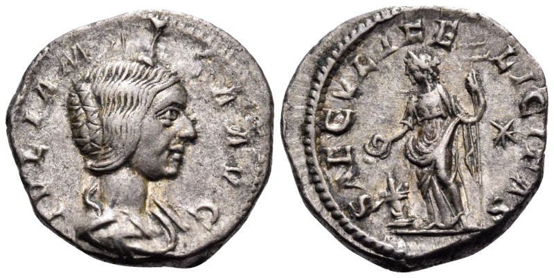 Julia Maesa, Augusta, 218-224/5. Denarius (Silver, 18 mm, 3.24 g, 1 h), struck u...