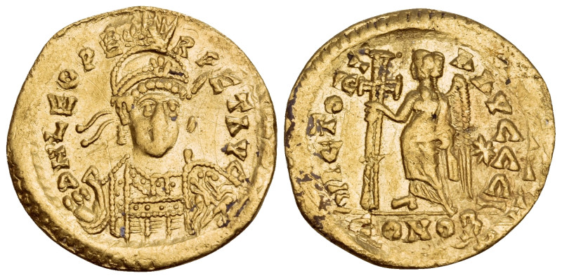 Leo I, 457-474. Solidus (Gold, 20 mm, 3.99 g, 6 h), Constantinople, 10th officin...