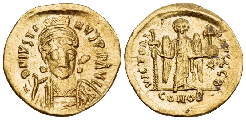 Justin I, 518-527. Solidus (Gold, 20 mm, 4.21 g, 6 h), Constantinople, 2nd offic...