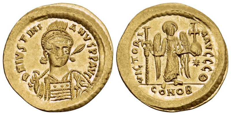 Justinian I, 527-565. Solidus (Gold, 21 mm, 4.47 g, 7 h), Constantinople, 9th of...