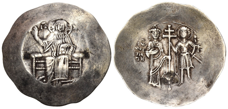 John II Comnenus, 1118-1143. Aspron Trachy (Electrum, 31 mm, 4.07 g, 6 h), Const...