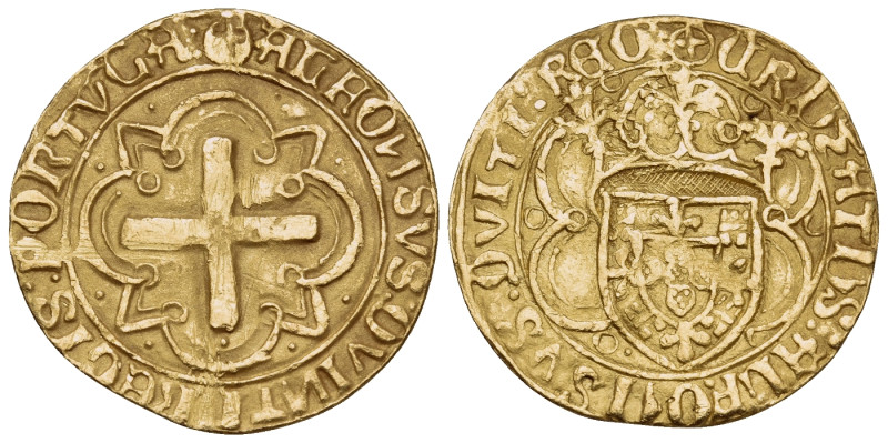 PORTUGAL, Kingdom. Afonso V o Africano (the African), 1438-1481. Cruzado (Gold, ...