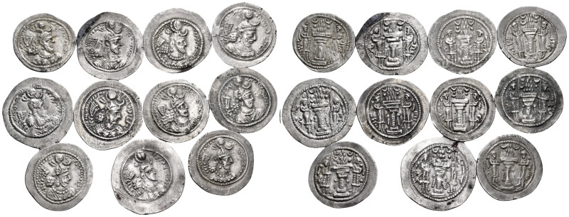 SASANIAN KINGS. Circa 5th century AD. Drachm (Silver, 44.45 g). Lot of Eleven (1...