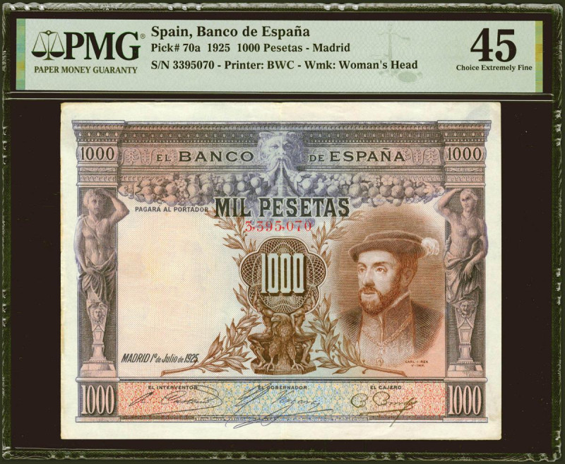 1000 Pesetas. 1 de Julio de 1925. Sin serie y numeración anterior a 3646000 (est...