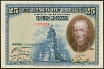 25 Pesetas. 15 de Agosto de 1928. Sin serie. (Edifil 2021: 328). Inusual. MBC.