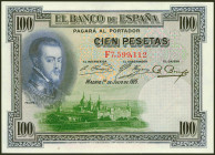 100 Pesetas. 1 de Julio de 1925. Serie F. (Edifil 2021: 350). Conserva todo el apresto original. SC.
