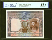 1000 Pesetas. 1 de Julio de 1925. Sin serie y numeración posterior al 3646000. (Edifil 2021: 351, Pick: 70c). Inusual en esta calidad. EBC. Encapsulad...