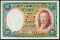 25 Pesetas. 25 de Abril de 1931. Sin serie. (Edifil 2021: 358). Conserva parte de su apresto original. EBC.