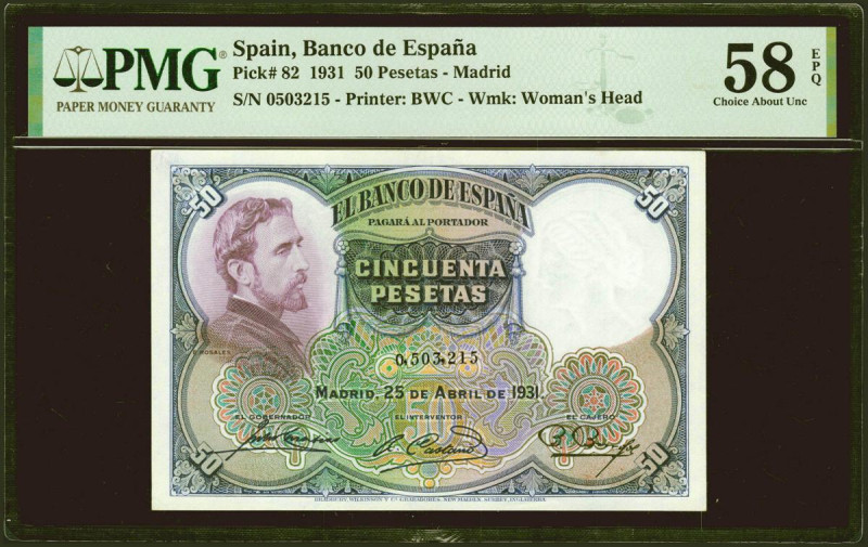 50 Pesetas. 25 de Abril de 1931. Sin serie. (Edifil 2021: 359, Pick: 82). Aprest...