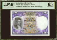 100 Pesetas. 25 de Abril de 1931. Sin serie. (Edifil 2021: 360, Pick: 83). Apresto original. SC. Encapsulado PMG65EPQ.