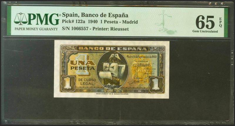 1 Peseta. 4 de Septiembre de 1940. Sin serie. (Edifil 2021: 442, Pick: 122a). In...