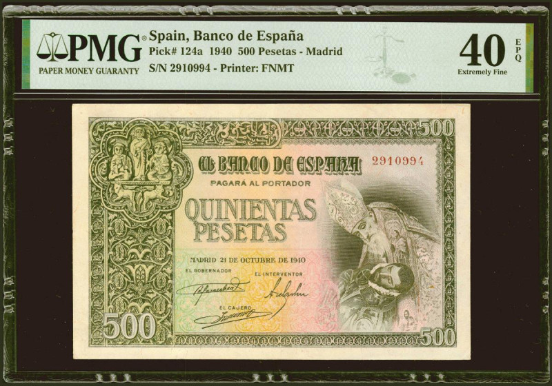 500 Pesetas. 21 de Octubre de 1940. Sin serie. (Edifil 2021: 444, Pick: 124a). I...