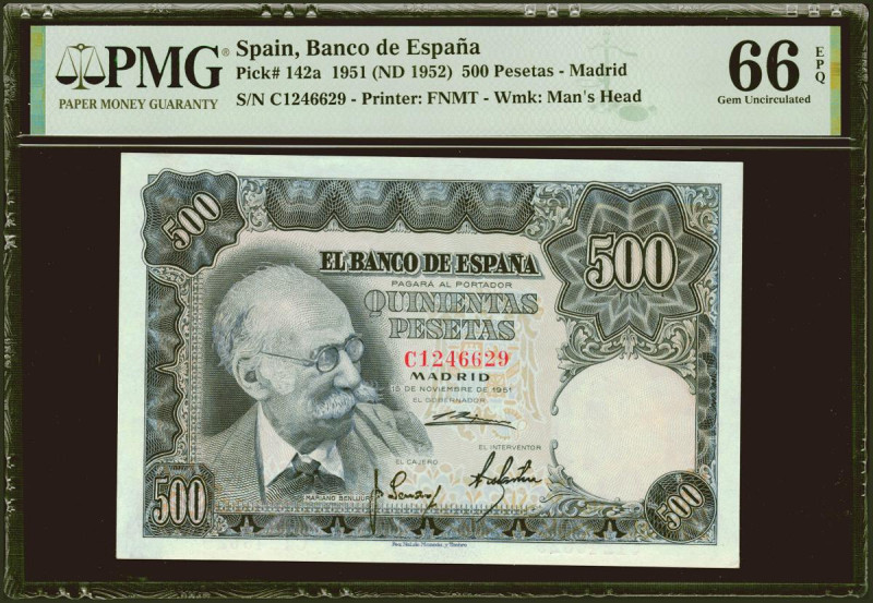 500 Pesetas. 15 de Noviembre de 1951. Serie C. (Edifil 2021: 460a, Pick: 142a). ...