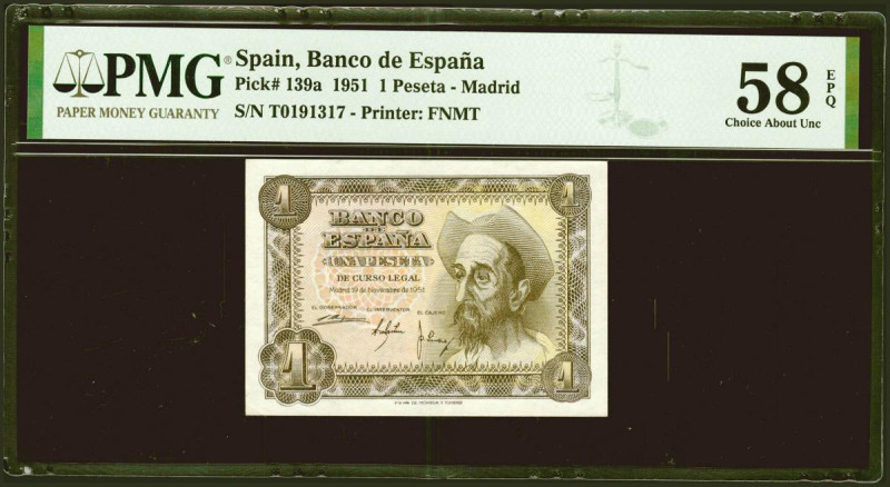 1 Peseta. 19 de Noviembre de 1951. Serie T, última serie emitida. (Edifil 2021: ...