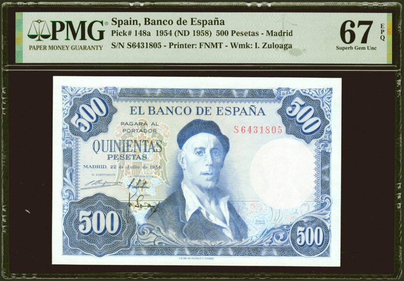 500 Pesetas. 22 de Julio de 1954. Serie S. (Edifil 2021: 468b, Pick: 148a). Muy ...