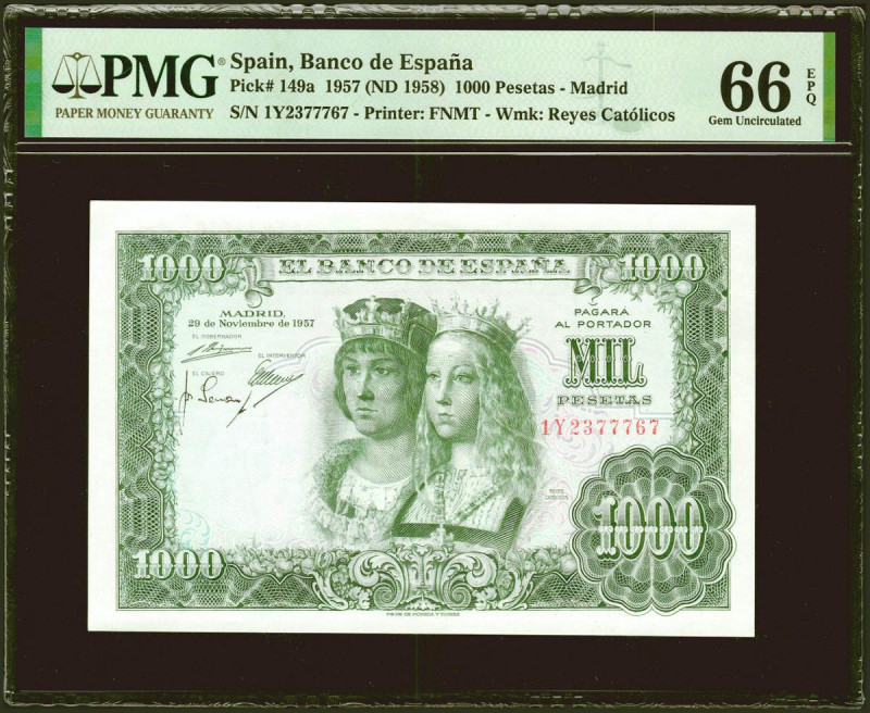 1000 Pesetas. 29 de Noviembre de 1957. Serie 1Y, última serie emitida. (Edifil 2...